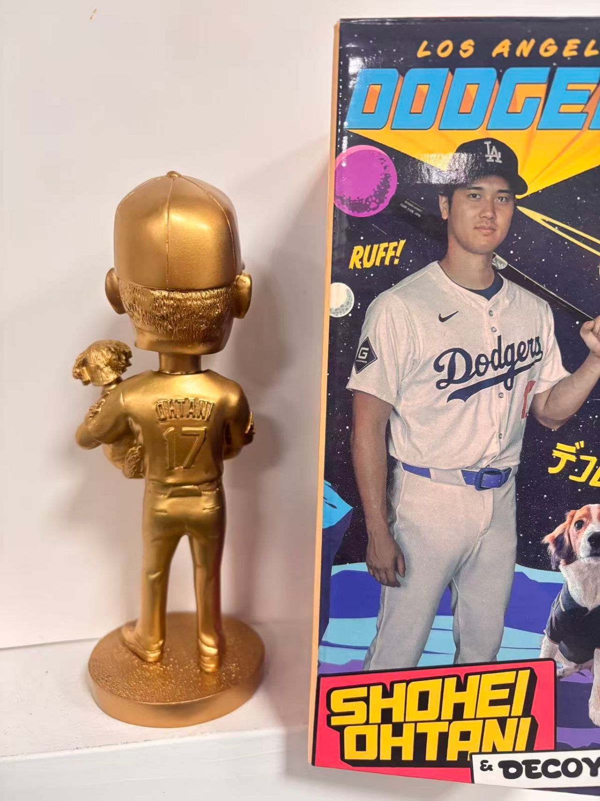 金色 大谷翔平＆デコピンボブルヘッド スタジアム配布 ドジャース 来場