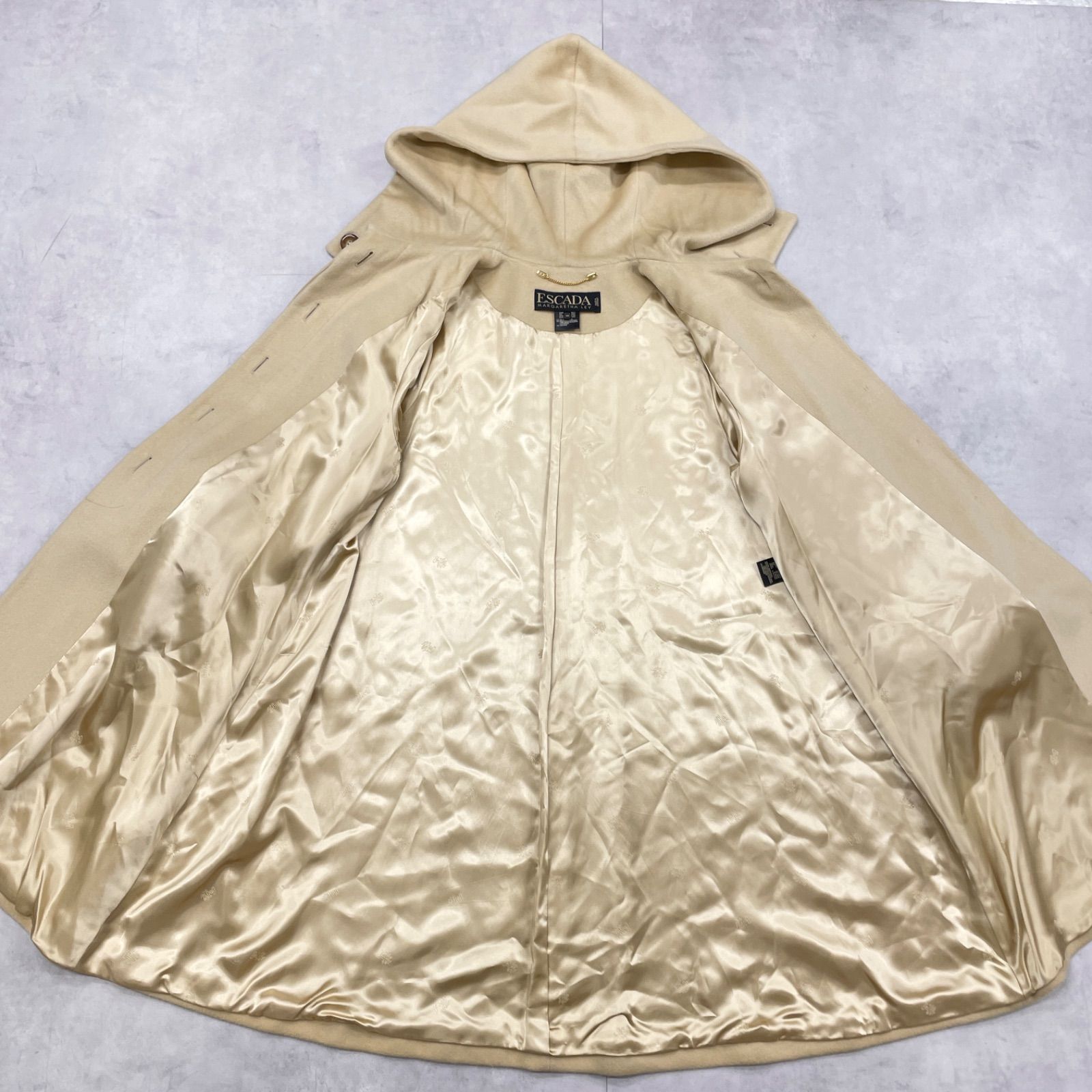 ESCADA エスカーダ ロングコート フレア オーバーサイズ フード ウール