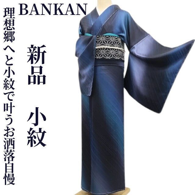 ❁tomihisa❁ BANKAN 着物 正絹 理想郷へと小紋で叶うお洒落自慢”仕付け糸付 小紋 5665