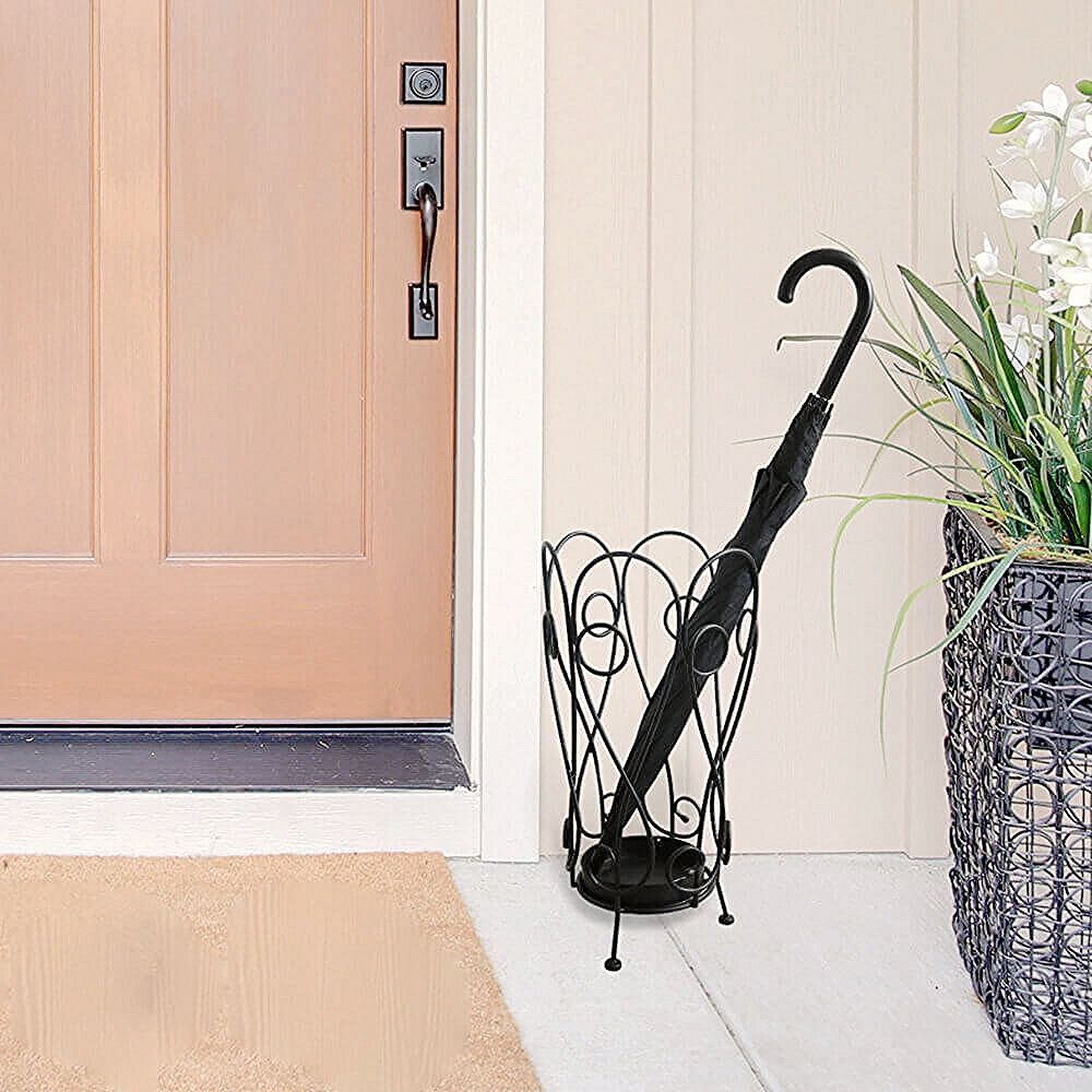 アイアン傘立て アンブレラスタンド アラベスク調デザイン 玄関 収納 野外 重厚 傘立て アイアン 傘立て アンティーク 傘立て 屋外 傘立て おしゃれ 北欧 傘立て 水受け 傘立て ブラック 玄関 おしゃれ 傘立て 傘立て 折りたたみ傘 アラベスク模様 MARWIL-DEMENAGEMENTS_CH