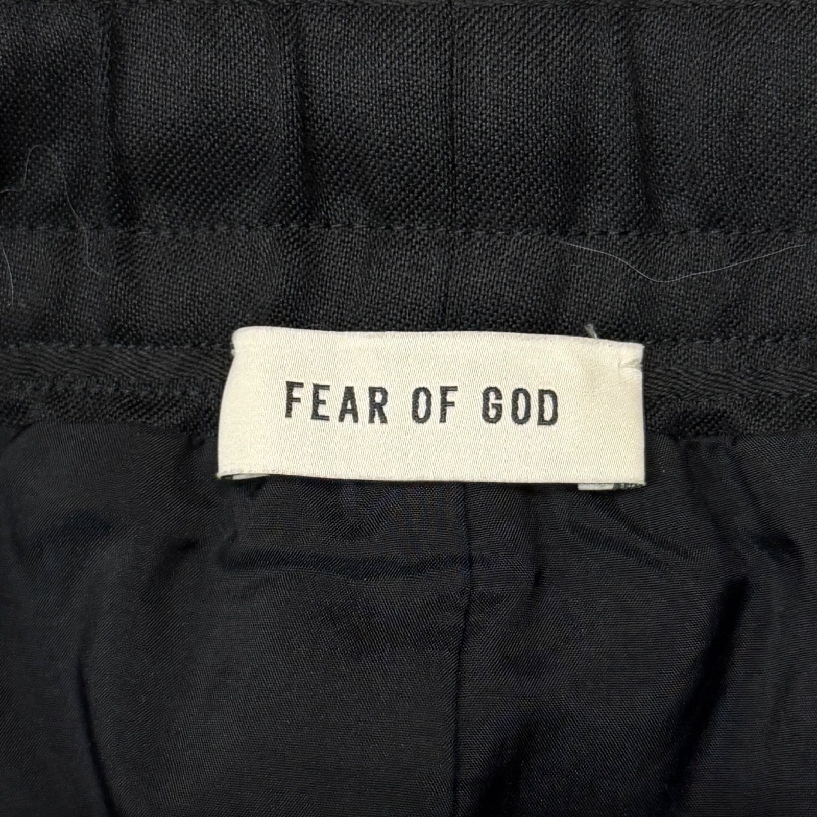 参考上代291000円 FEAR OF GOD 24 AW ピンストライプ ドローストリング ワイドパンツ ピンストライプイージーパンツ スラックス トラウザー フィアオブゴッド FOG ブラック L 1998 M 3