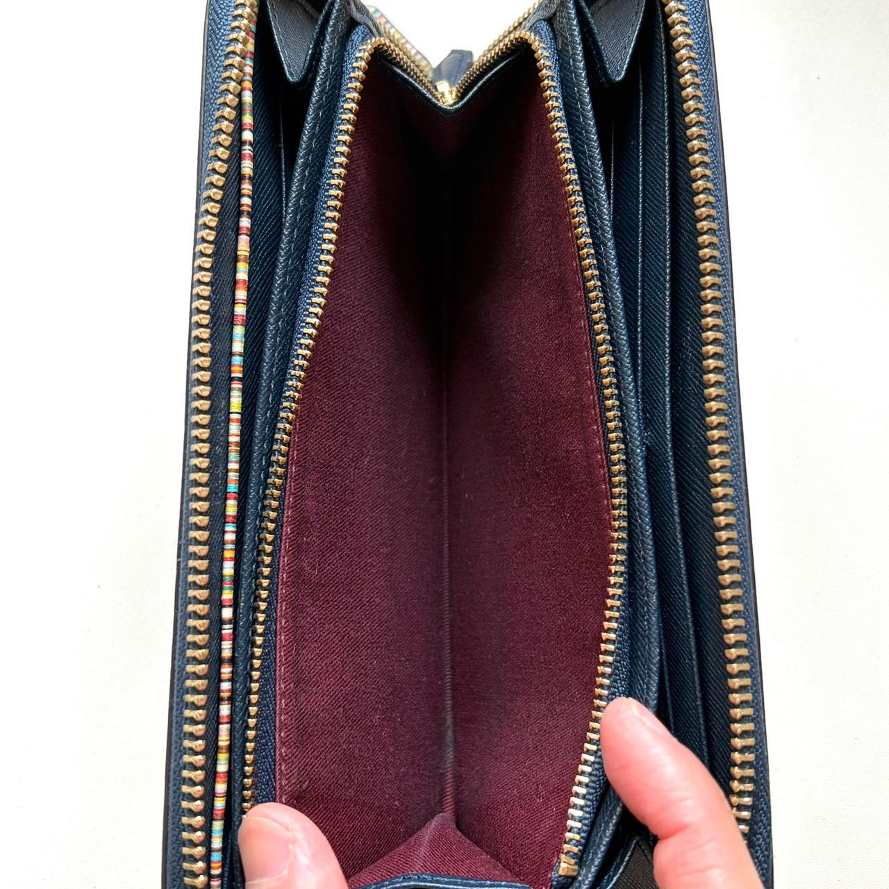  ポールスミス Paul Smith 長財布 ジップストローグレイン2 ネイビー 長財布 小物