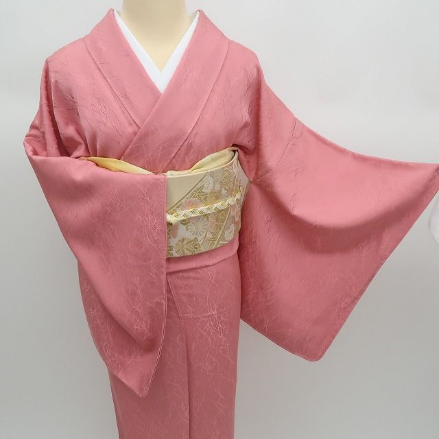 ✾まめ藤✾m2335* 正絹 染め一つ紋 手縫い仕立て 色無地