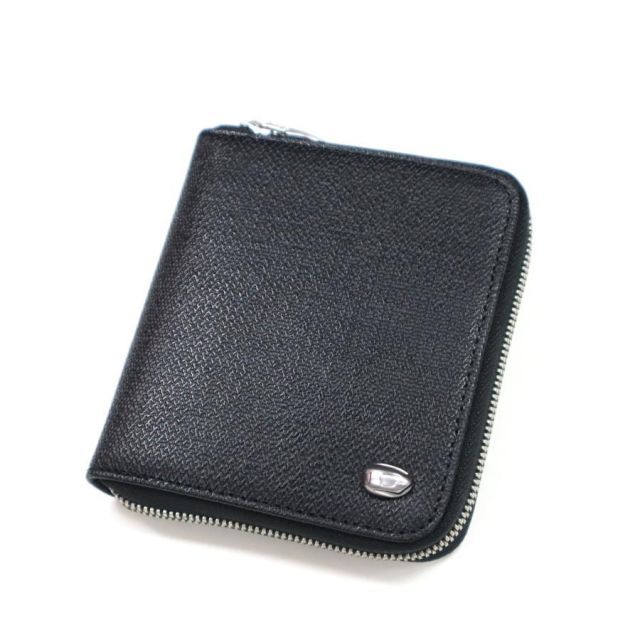 並行輸入品 ディーゼル 二つ折り財布 ブラック ディーゼル テクスチャレザー 小銭入れ付き X09666 P5588 T8013