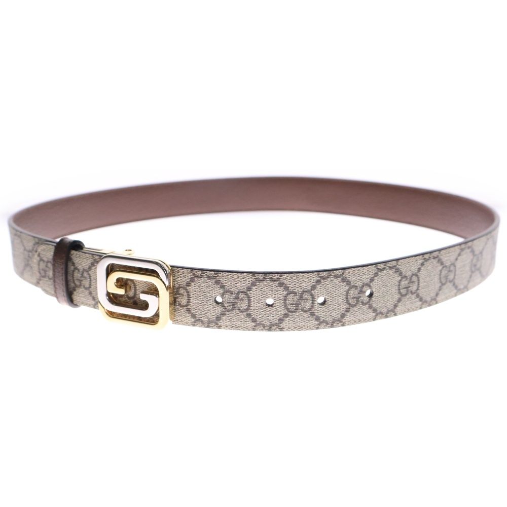 GUCCI (グッチ) インターロッキングG リバーシブルベルト ベージュ
