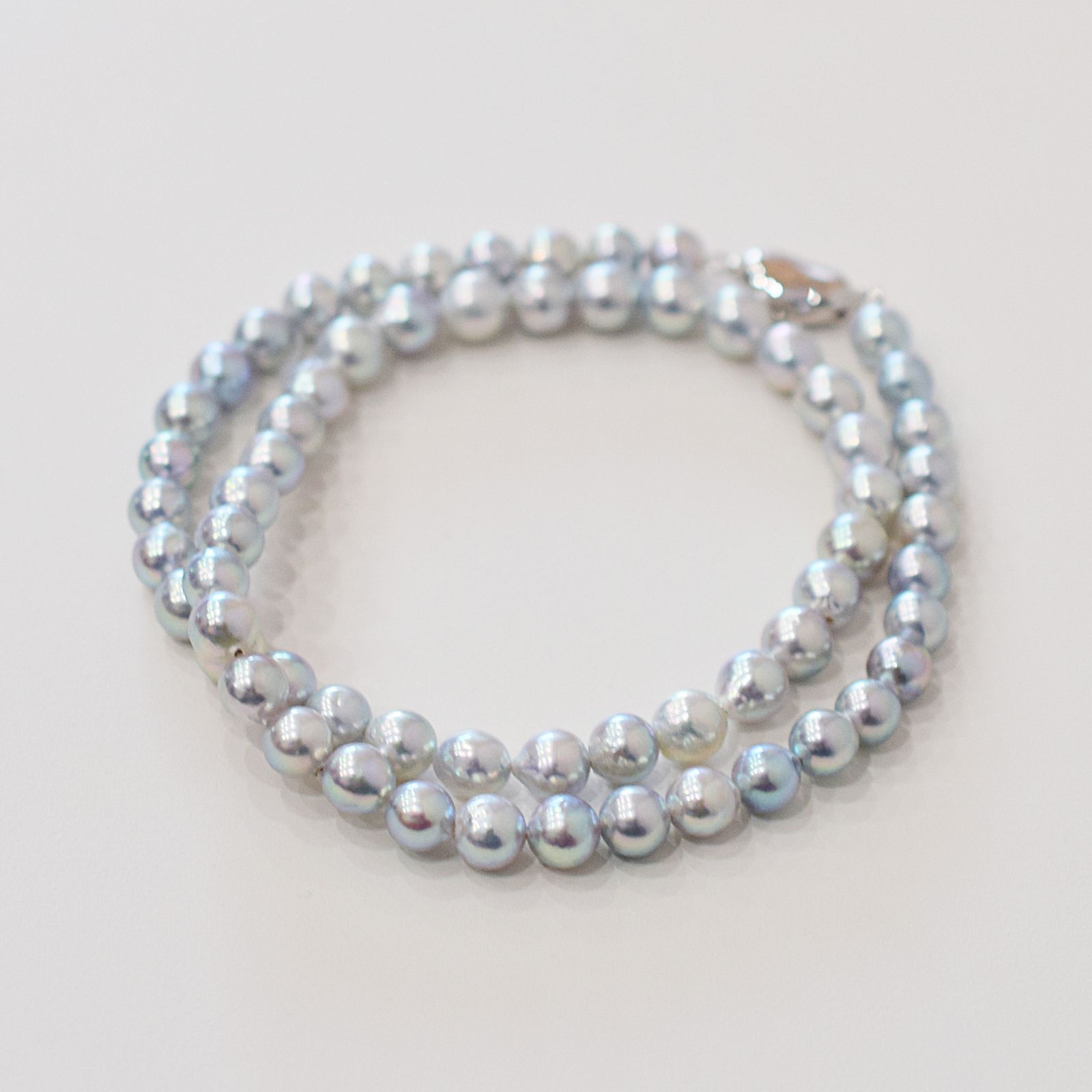 pg115_3 完成品 6mm - 7mm バロック バロックパール ナチュラル ネックレス あこや真珠 チョーカー 本真珠