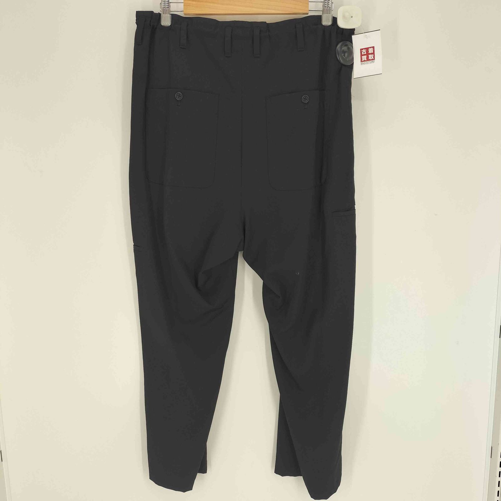 ワイズフォーメン Ys for men 25 SS WOOL RIGHT AND LEFT LEG POCKETS PANTS ウール ギャバ ライト アンド レフト レッグ パンツ メンズ JPN 2