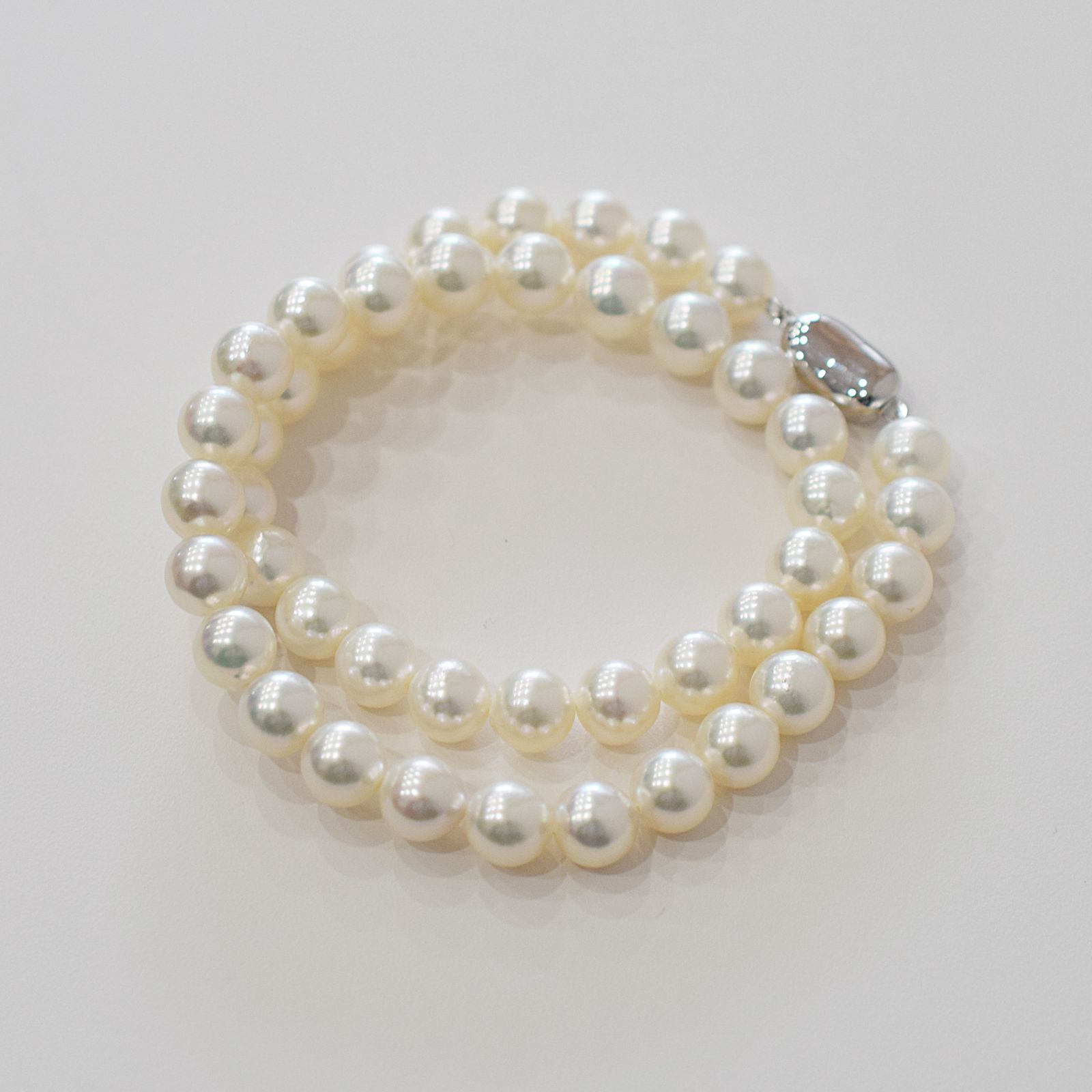 pg116 完成品 9mm - 9.5mm セミラウンド ホワイトピンク ネックレス あこや真珠 チョーカー 本真珠