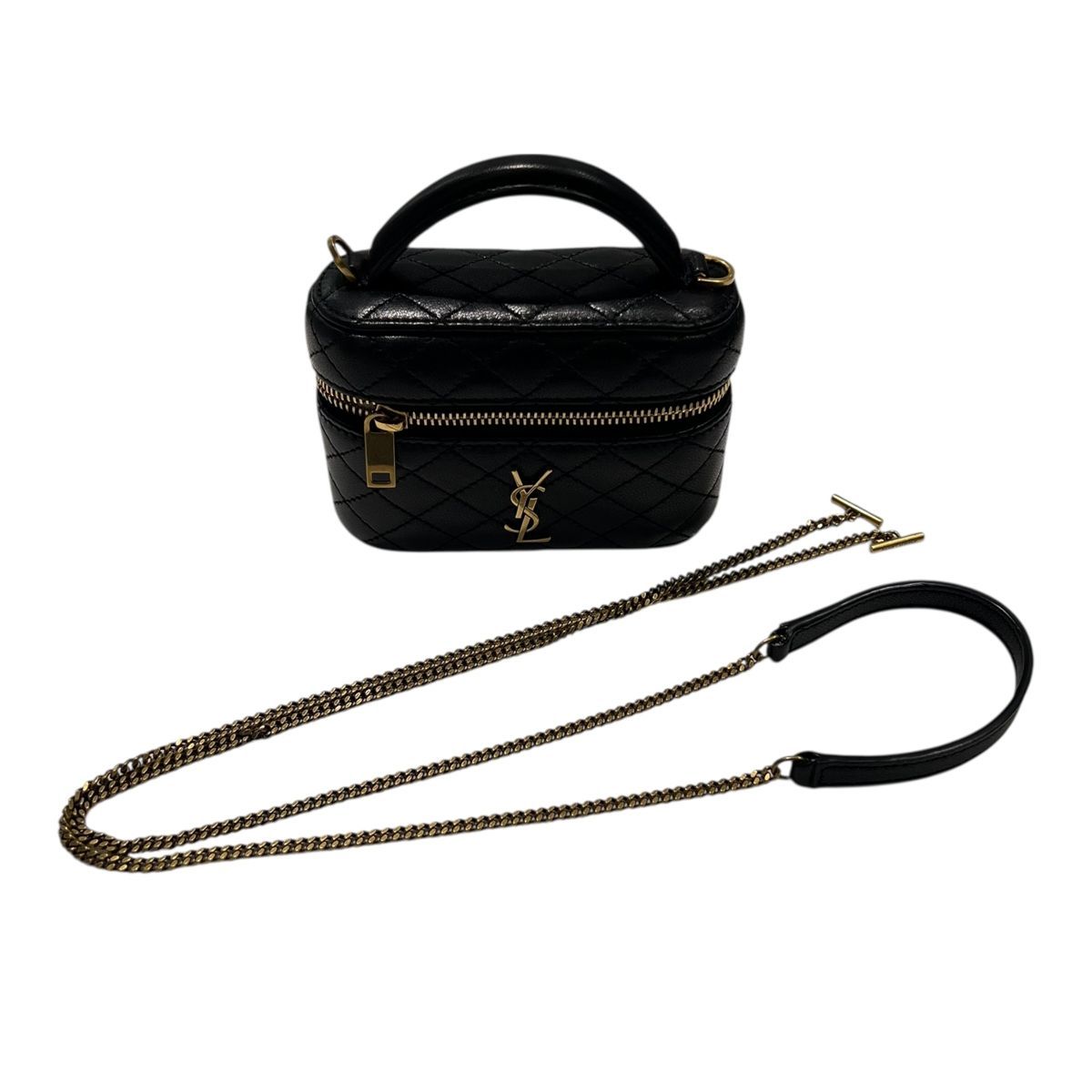 Saint Laurent サンローラン ショルダーバッグ 8192851EL071000 ギャビー マイクロバニティバッグ ラムスキン ゴールド金具 レディース25033458 SA