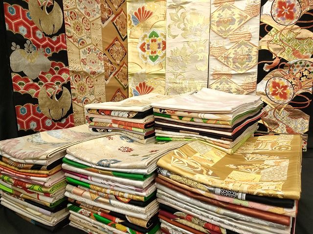 平和屋本店 袋帯 西陣 まとめて100点 鶴 鴛鴦 蝶 風景 更紗 花柄 楽器 金銀糸 など 着用 多数 あり 全て正絹 ppp3011
