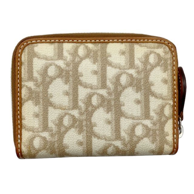 Christian Dior クリスチャンディオール トロッター柄 ロマンティック コインケース LCS43095 ベージュ×ブラウン系 PVC レザー ハート 財布 カードケース レディース