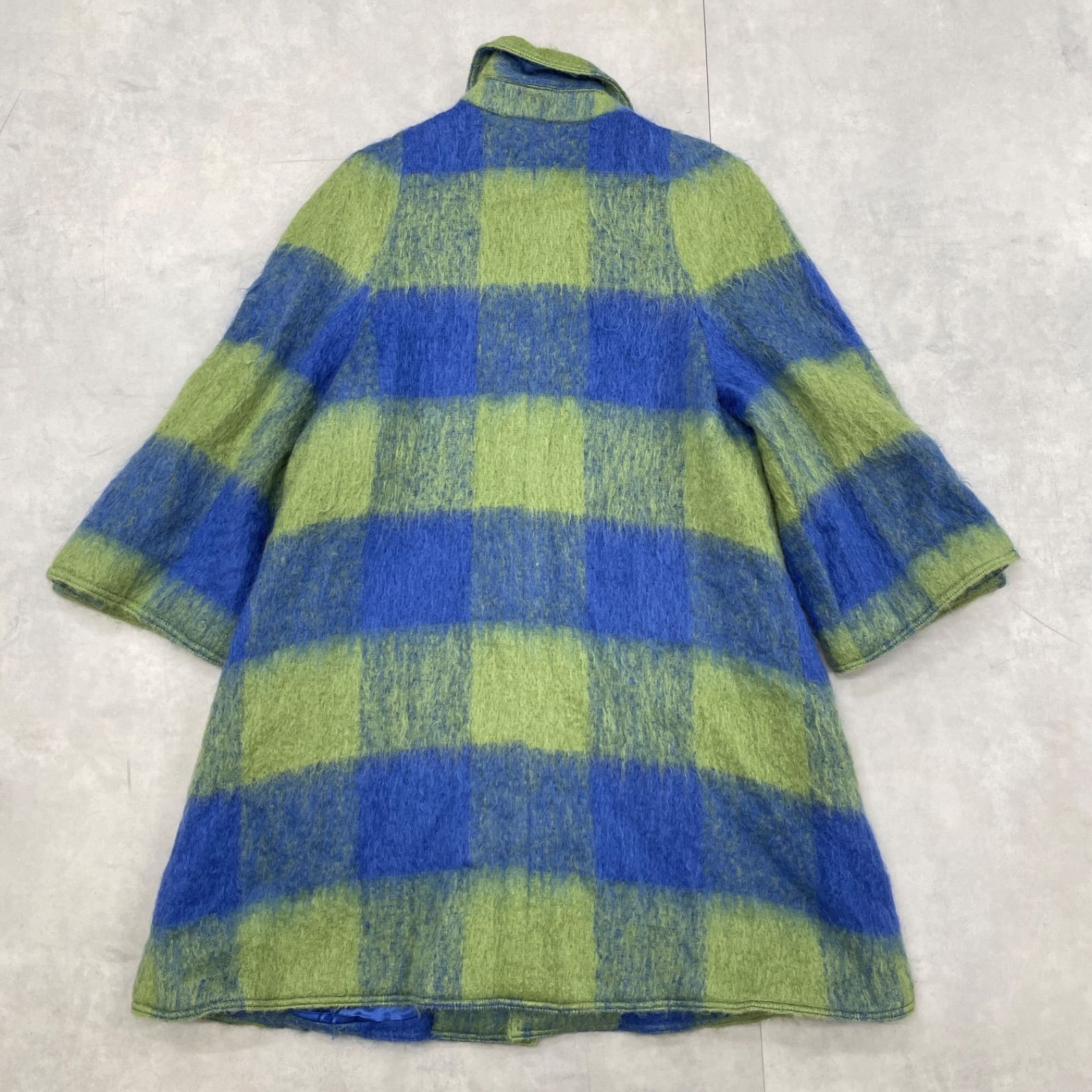 mila schon ミラショーン ロングコート フ チェック柄 モヘヤ ウール バイ イタリア製 レディース 42