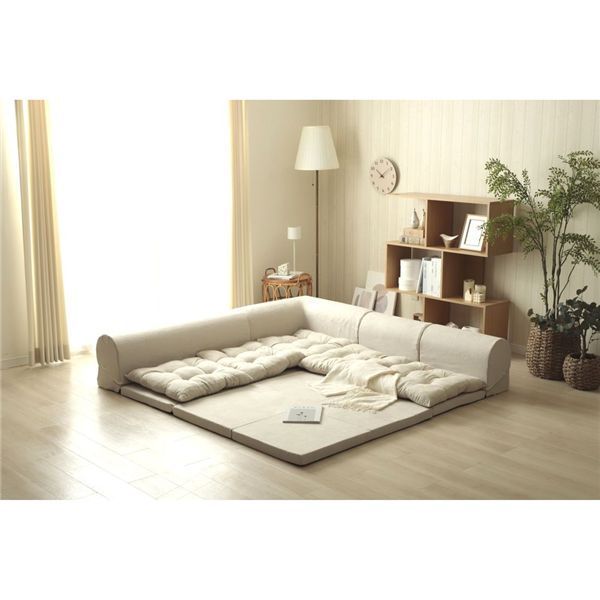 ベージュ レザー コーナーソファ 中央1点のみ ベージュ レザー