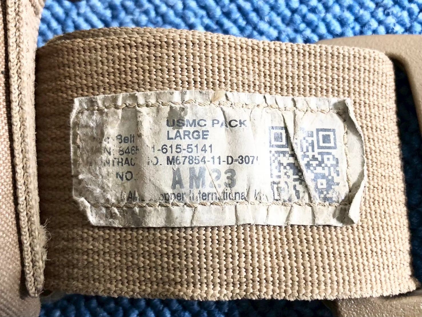 米軍放出品】USMC PACK サブベルト Lサイズ タクティカルベルト SUB