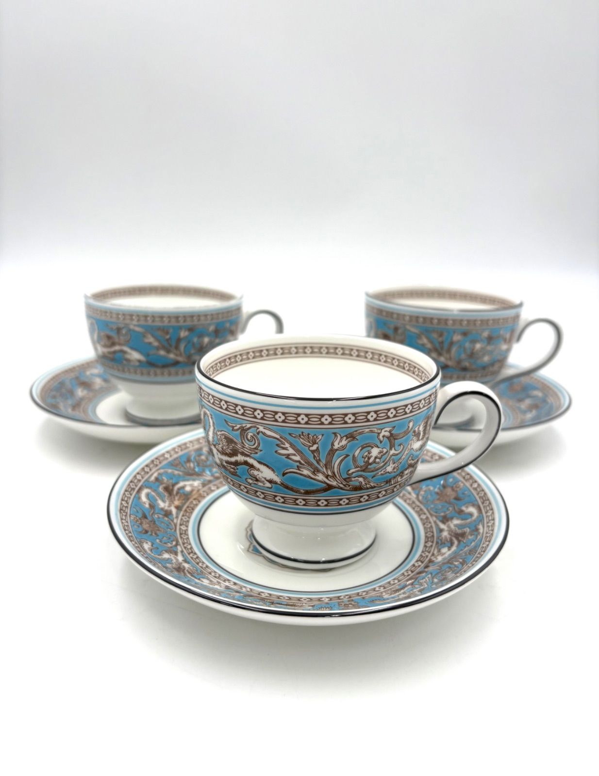 WEDGWOOD ウェッジウッド フロレンティーン ターコイズ カップ&ソーサー 3客セット