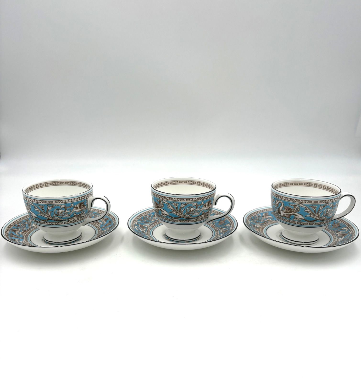 ウェッジウッド フロレンティーン ターコイズ カップ＆ソーサー 3客セット