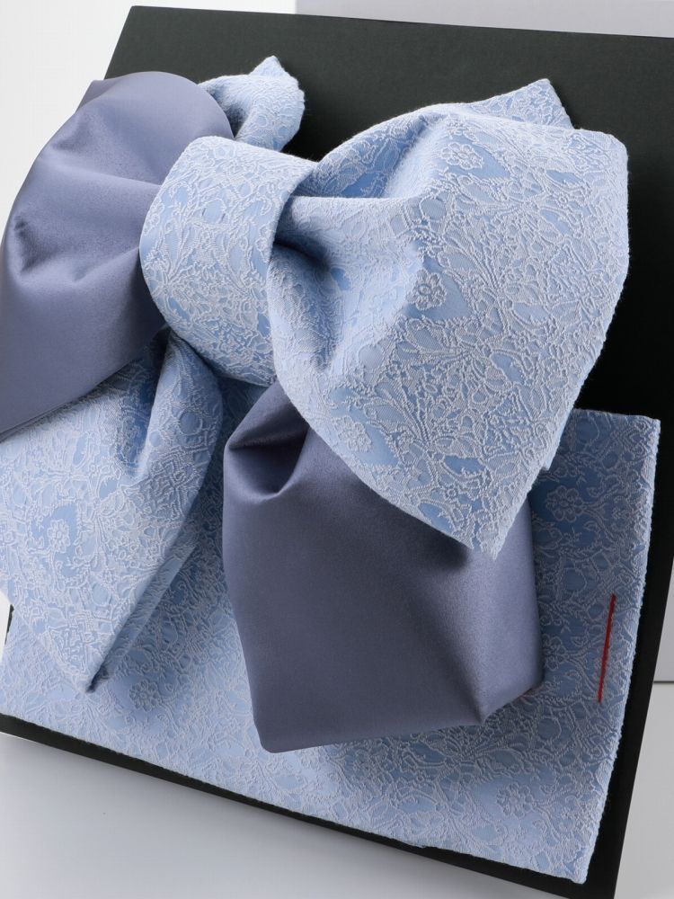 七五三 七歳用 結び帯 大寸 単品 ブルーグレー da-251-9