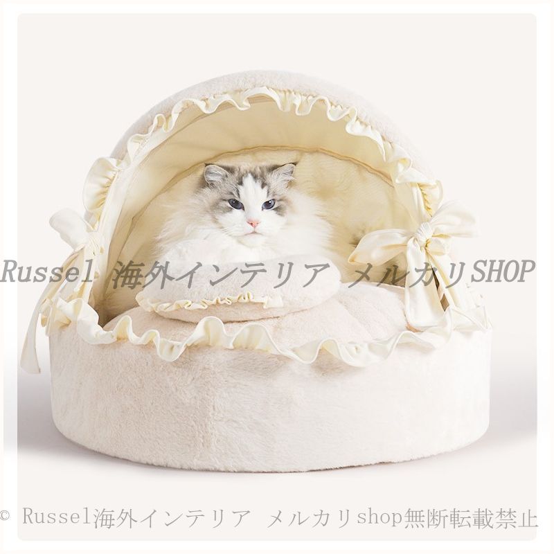 ペット ベッド 柔らか ふかふか 天蓋風 おしゃれ かわいい ペット 用品 クッション ペット ソファー 癒し