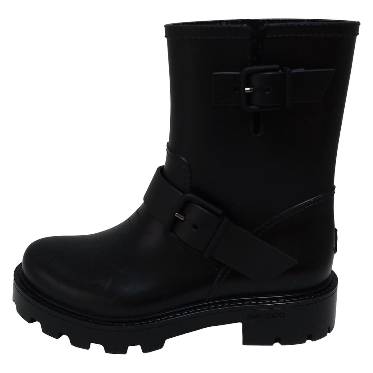 JIMMY CHOO ジミーチュウ レインブーツ 34 レディース - 黒 インソール取外し可