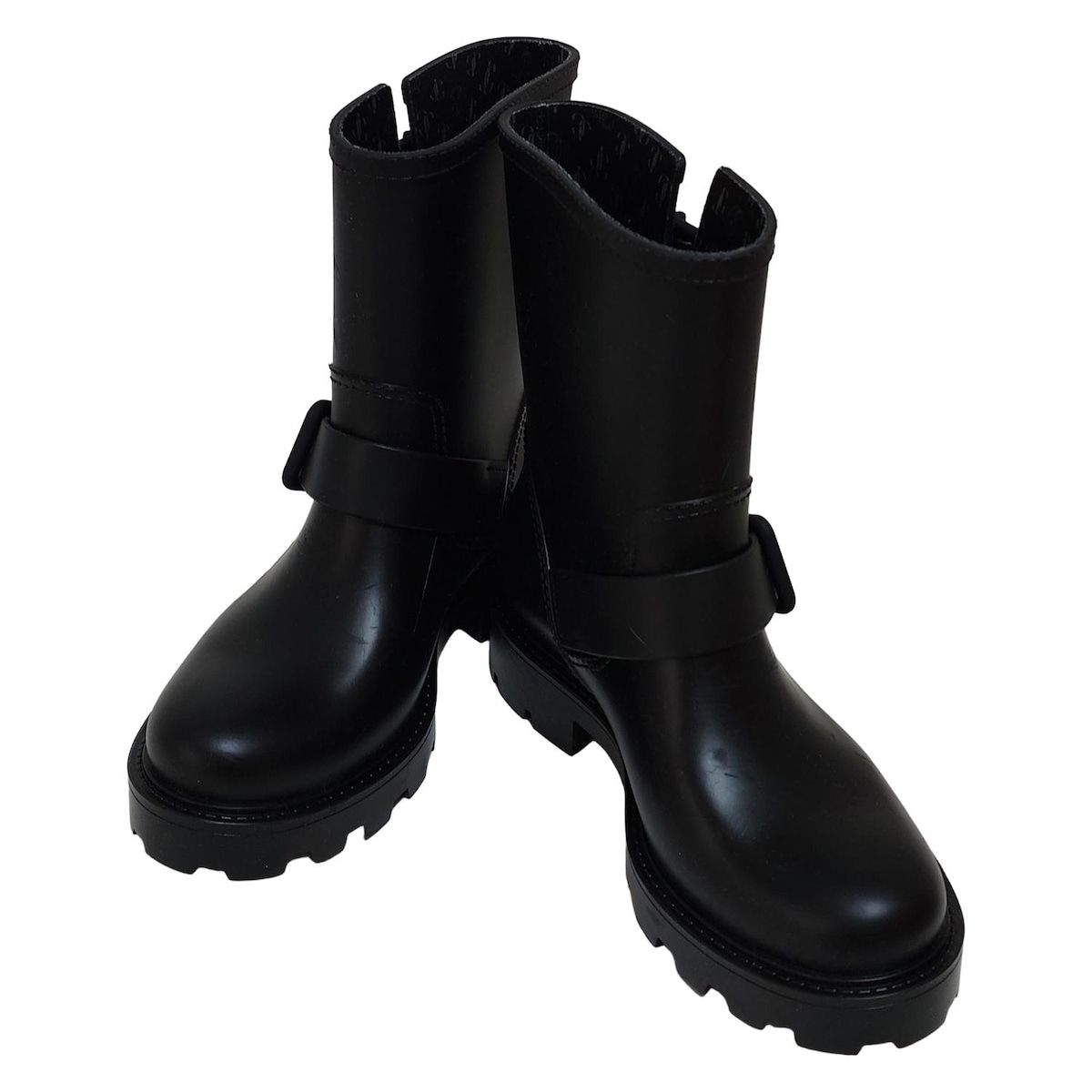 JIMMY CHOO ジミーチュウ レインブーツ 34 レディース - 黒 インソール取外し可