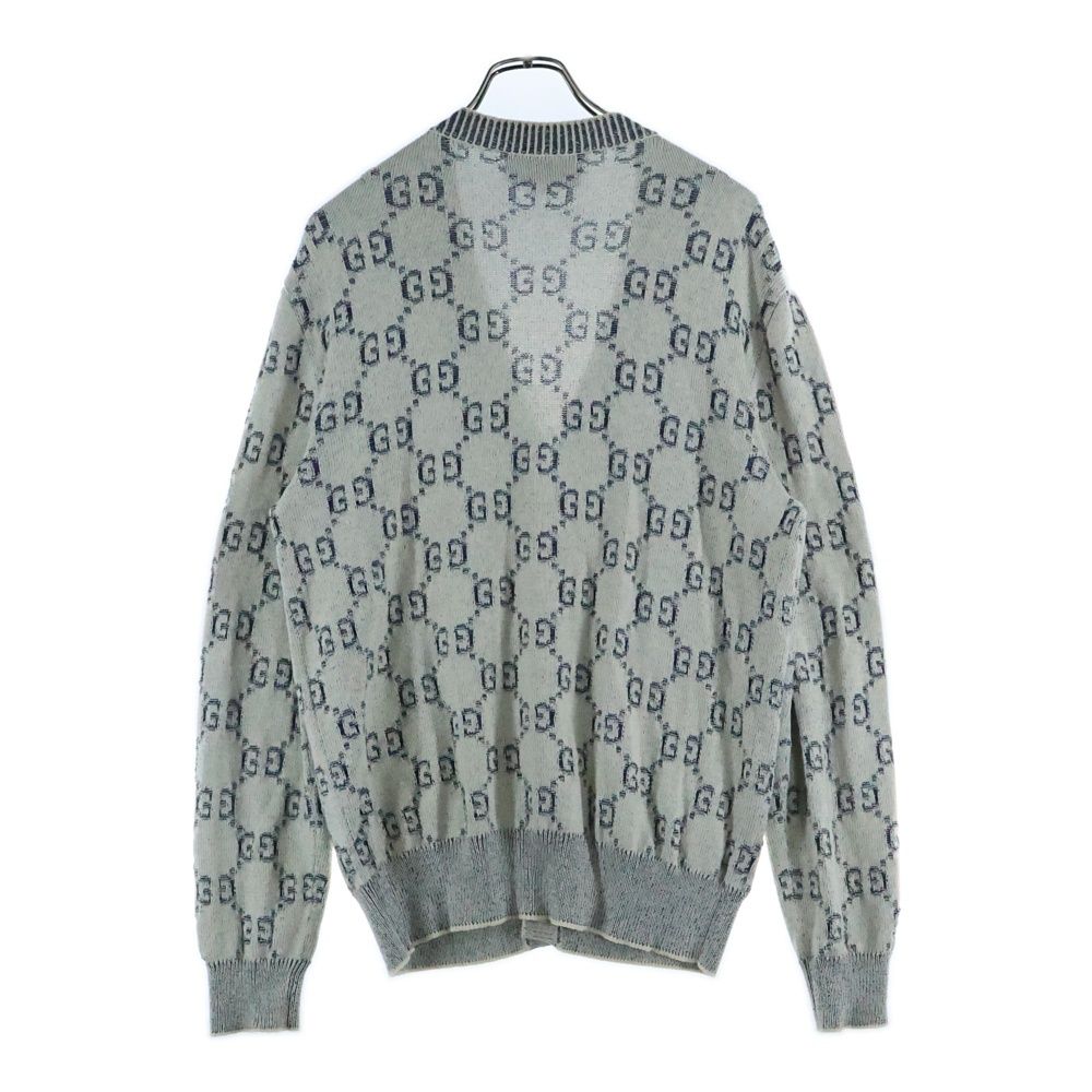 GUCCI (グッチ) GGジャガード コットン ニット カーディガン ホワイト