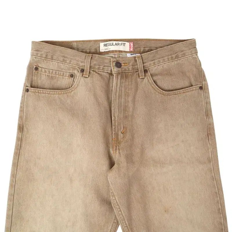 レビュー リーバイス 505 ベージュ レギュラーフィット ウォーク デニムパンツ