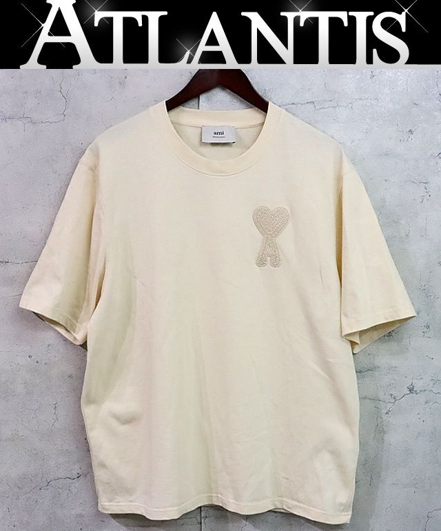 広尾店 アミパリ ami paris カットソー Tシャツ sizeL ベージュ 17562