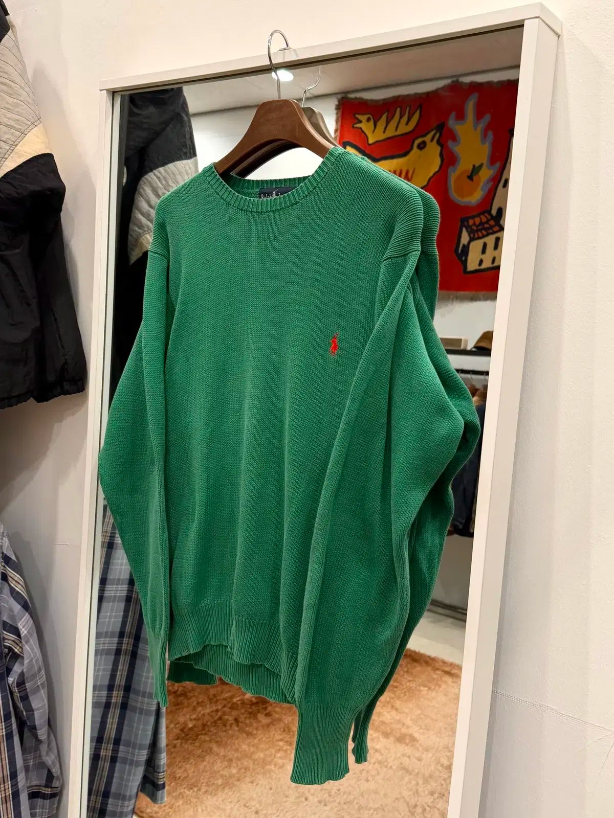 90s Polo RL ポロ ラルフローレン クルーネック ニット green
