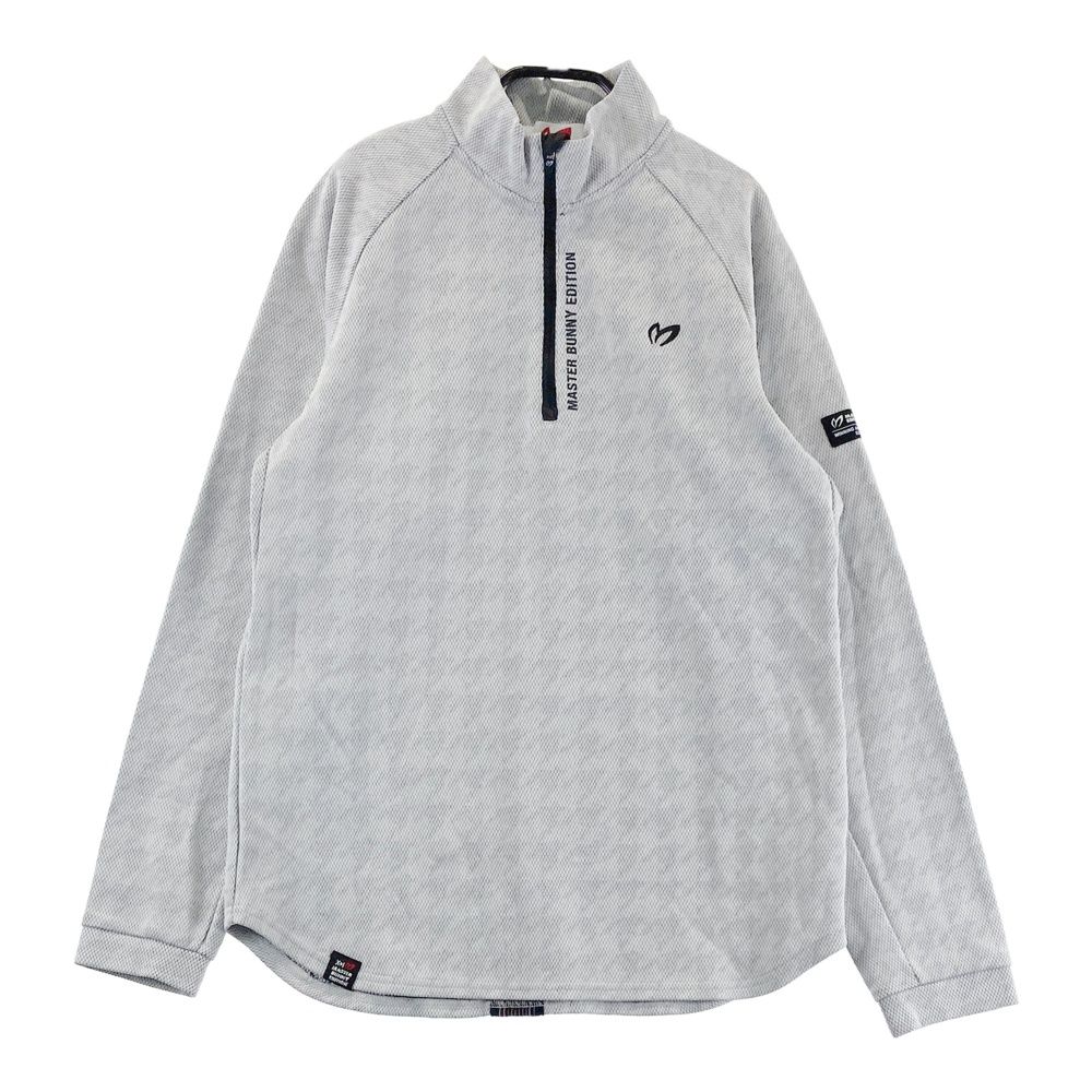 サイズ 4 MASTER BUNNY EDITION マスターバニーエディション 長袖ハーフジップ Tシャツ 千鳥柄 グレー系 240101550107 ゴルフウェア メンズ ストスト