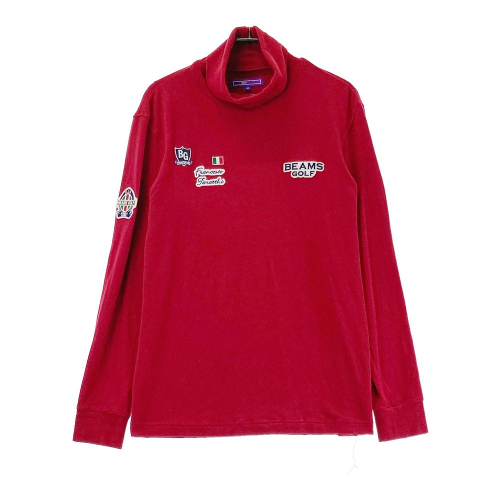 サイズ M BEAMS GOLF ビームスゴルフ タートルネック 起毛 長袖Tシャツ レッド系 240101550195 ゴルフウェア メンズ ストスト