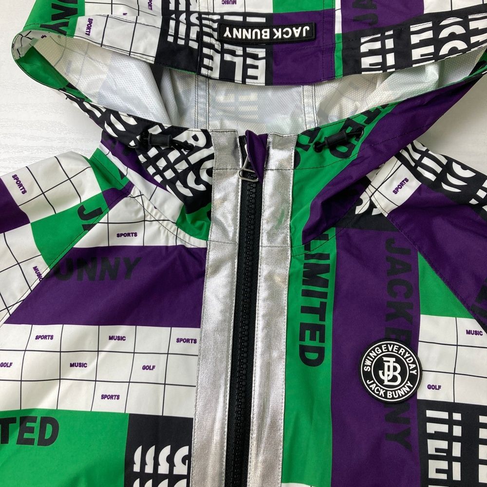 サイズ：2 JACK BUNNY ジャックバニー フード付 ジップジャケット 総柄