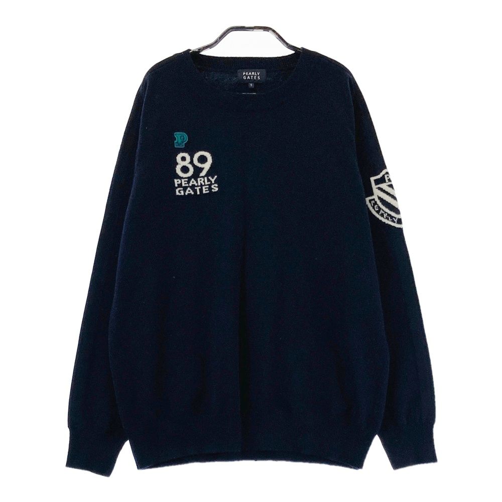 サイズ 5 PEARLY GATES パーリーゲイツ ニットセーター カシミヤ混 ネイビー系 240101551868 ゴルフウェア メンズ ストスト