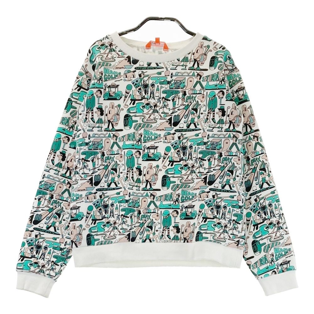 サイズ M BEAMS GOLF ビームスゴルフ スウェットトレーナー 総柄 ホワイト系 240101551931 ゴルフウェア レディース ストスト