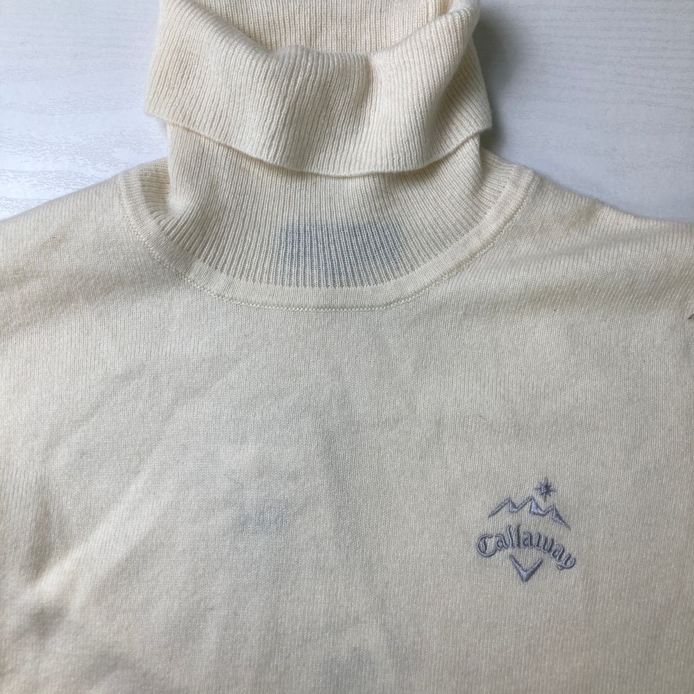 サイズ L CALLAWAY キャロウェイ タートルネックニットセーター ウール混 ホワイト系 240101552439 ゴルフウェア レディース ストスト LLC-HASEGAWATOSO_COM