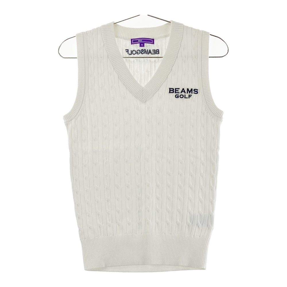 サイズ S BEAMS GOLF ビームスゴルフ ニットベスト ホワイト系 241003000447 ゴルフウェア レディース ストスト