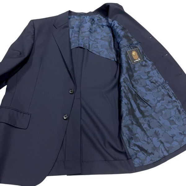 ミスターベイシングエイプ Mr. BATHING APE スーツ シングル 3つボタン 背抜き ネイビー ウール 54 3L メンズ S5X086 KANDAIZUMI_COM