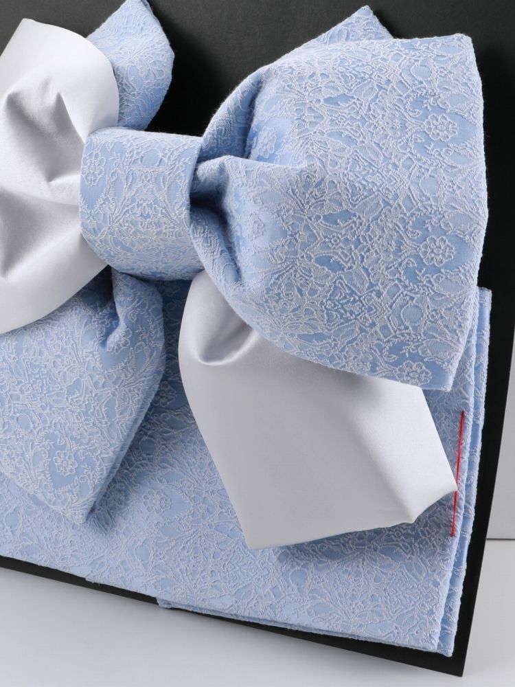 七五三 七歳用 結び帯 大寸 単品 ブルー シルバー da-251-8