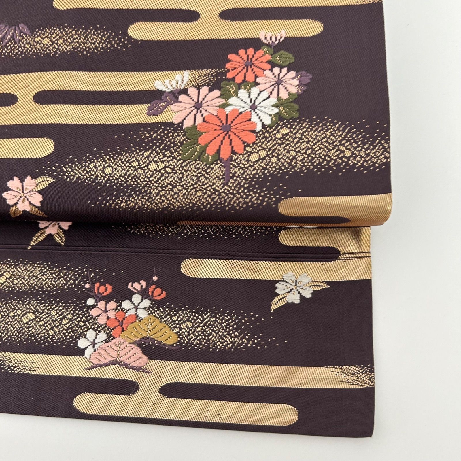 名古屋帯 正絹 唐織 美しい花 花唐草 九寸 MA-789 - メルカリ