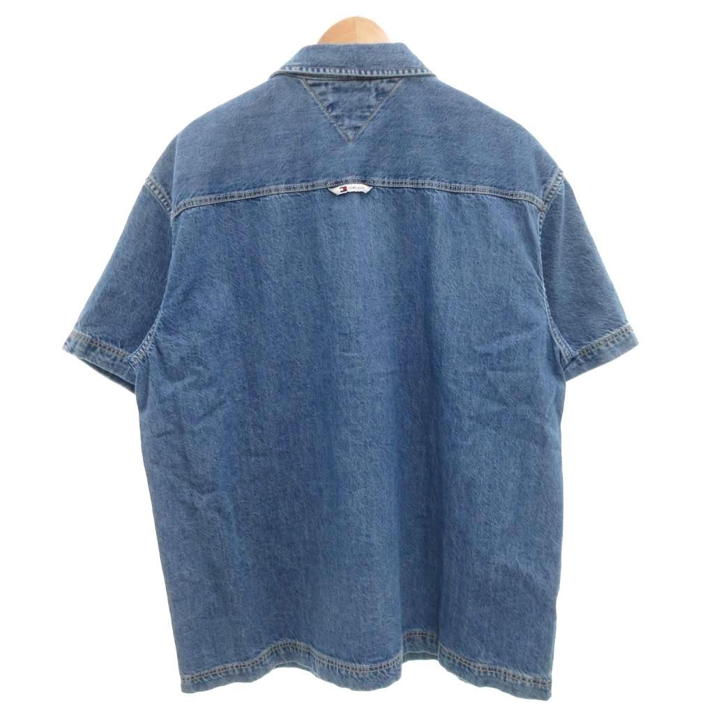 トミーヒルフィガー TOMMY HILFIGER ジーンズ JEANS オーバーシャツ OVER SHIRT デニムシャツ 半袖 XL インディゴブルー DM0DM18957 GV GY19