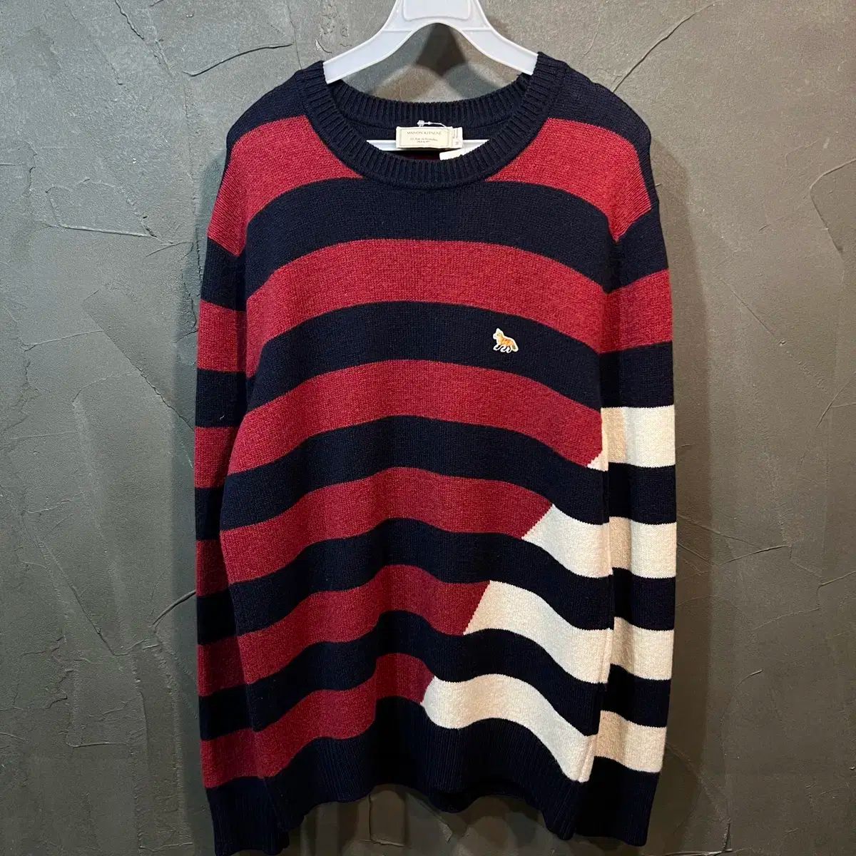 M メゾンキツネ Maison Kitsune ストライプ ニット