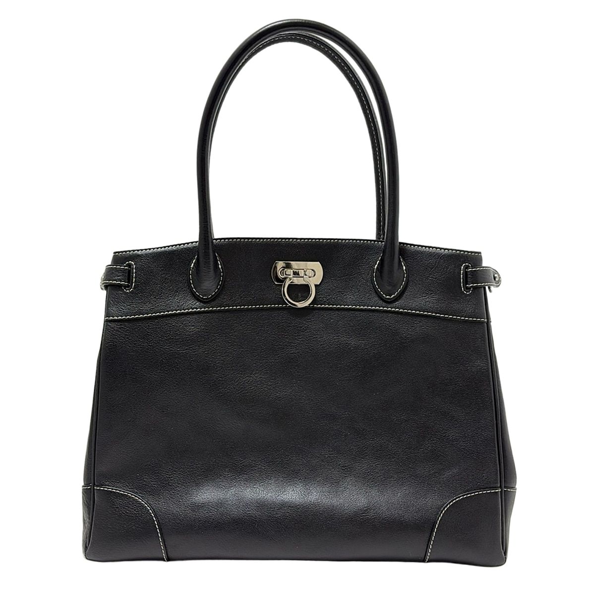 傳濱野 デンハマノ ハンドバッグ - 黒 レザー