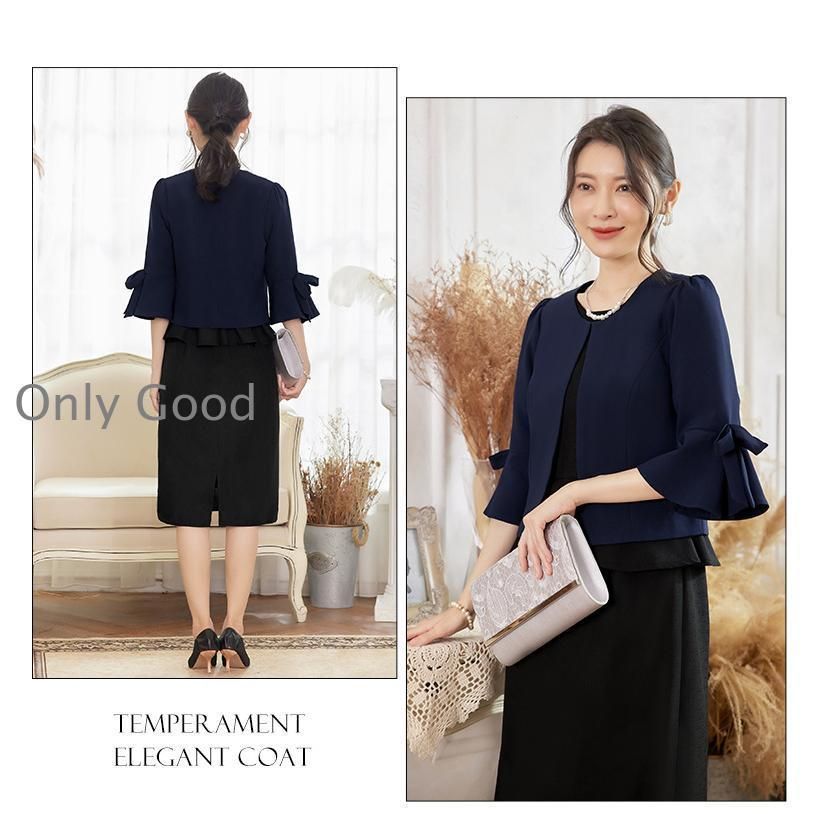 ジャケット レディース ママ 母 ボレロ 結婚式 長袖 パーティー 大きい