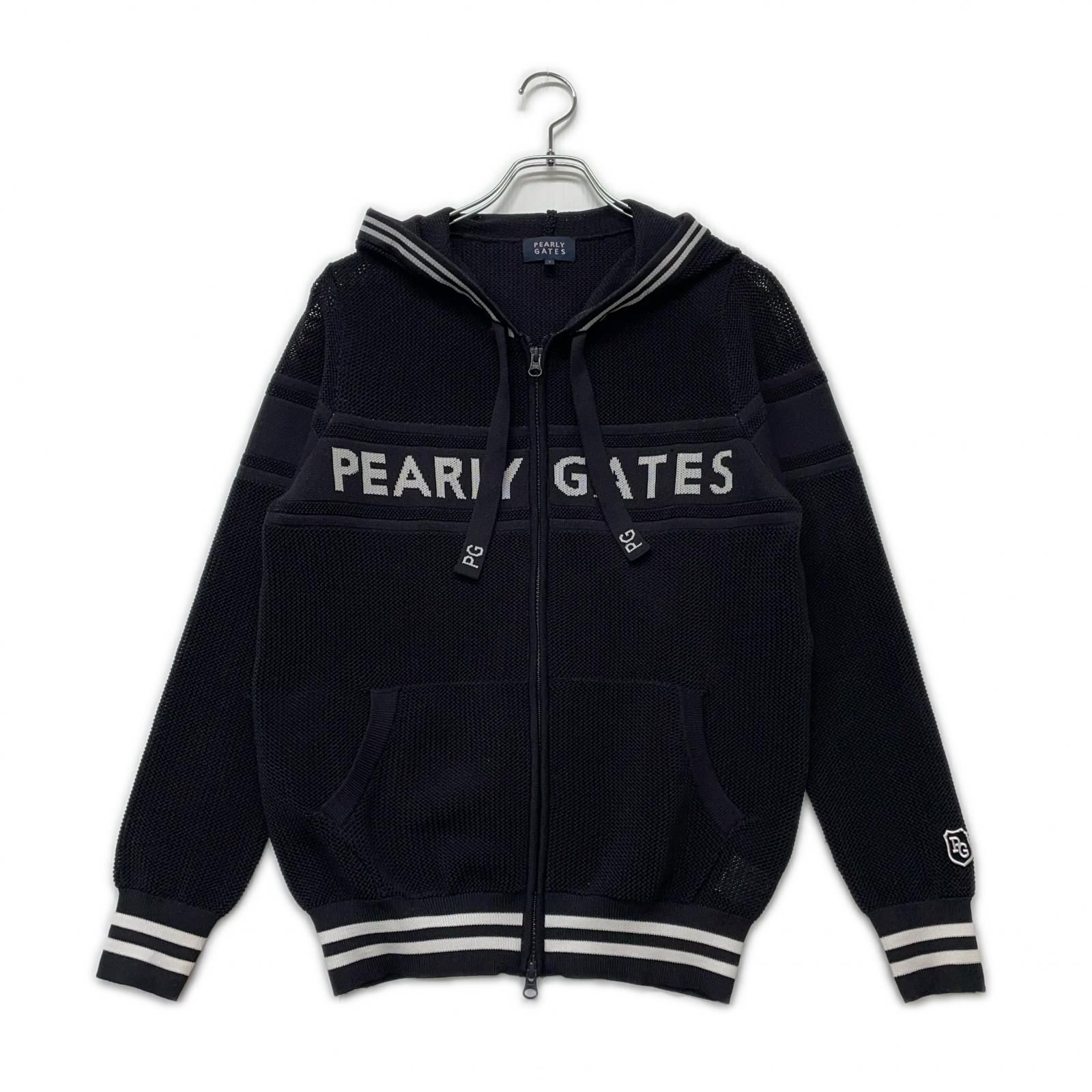 レディース パーリーゲイツ PEARLY GATES ニットアウター 1 M 紺 ネイビー ダブルジップ パーカー