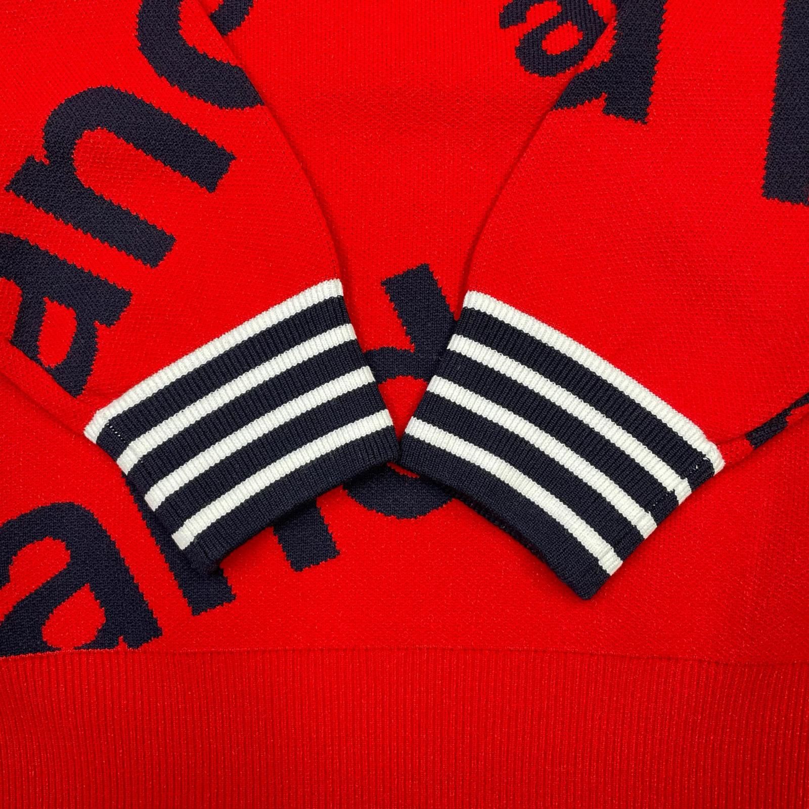 中古 レディース アンパスィ and per se セーター L 赤×紺 レッド 長袖