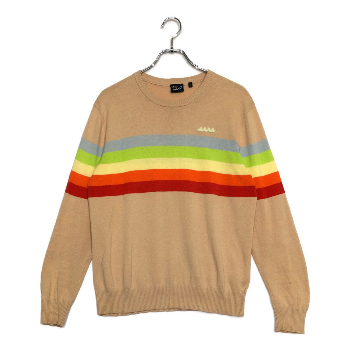 完売品】ムータマリン アクセントボーダー クルーネックセーター