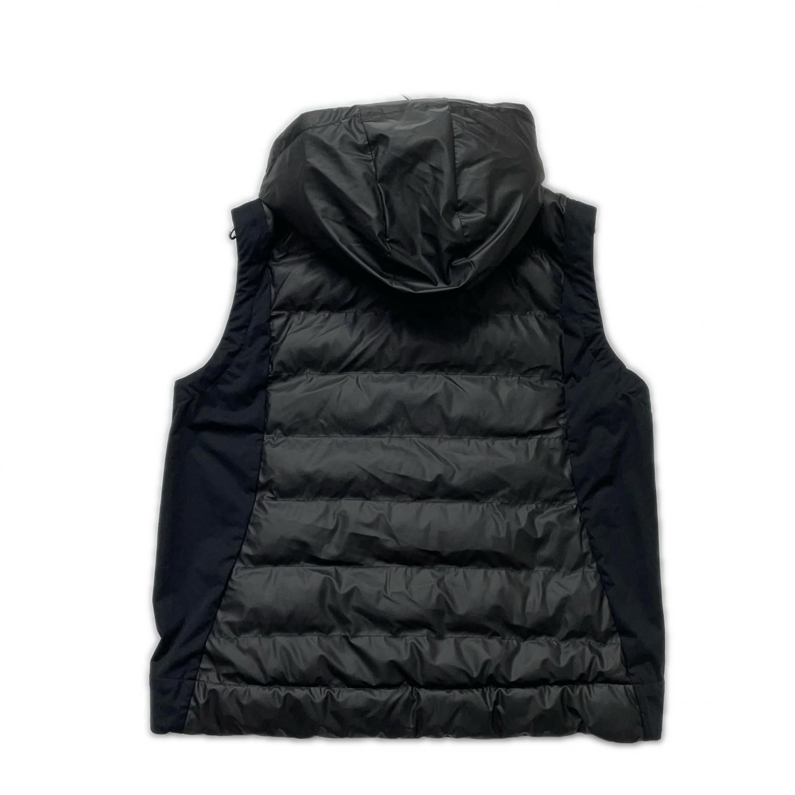 レディース マンシングウェア Munsing wear ベスト LL 黒 ブラック 中綿 フルジップ フード付き 2WAY 軽量