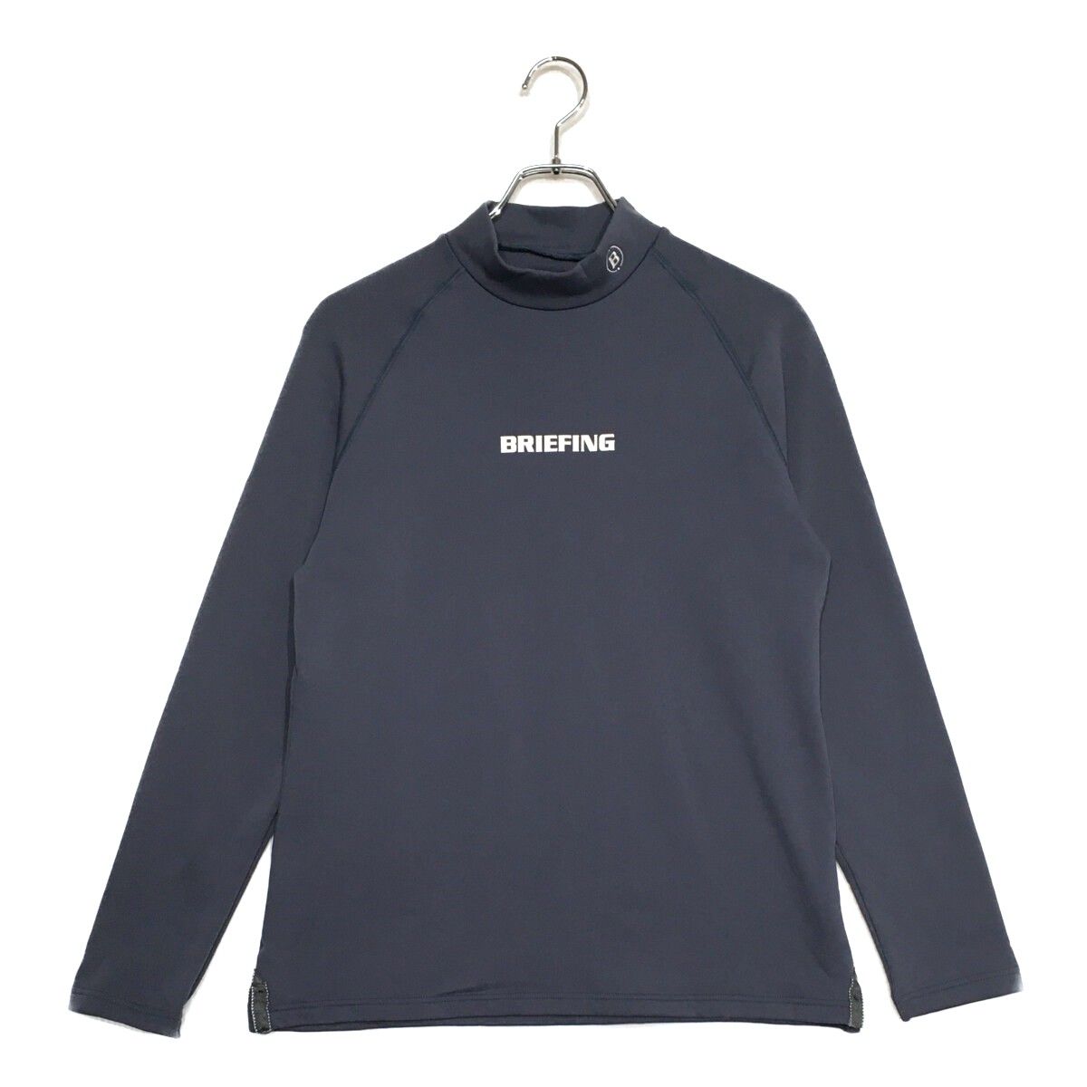 レディース ブリーフィング BRIEFING 長袖シャツ L 青系 ブルー 裏起毛 モックネック