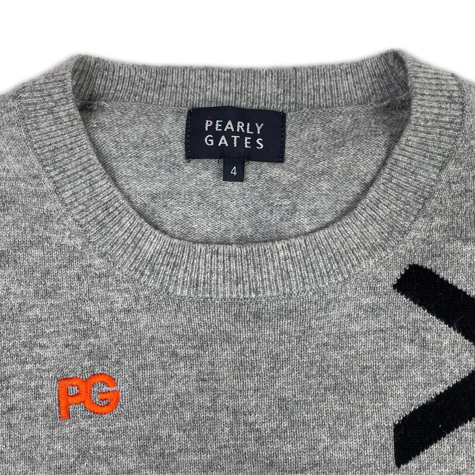 メンズ パーリーゲイツ PEARLY GATES セーター 4 M グレー 長袖 クルーネック カシミヤ LLC-HASEGAWATOSO_COM