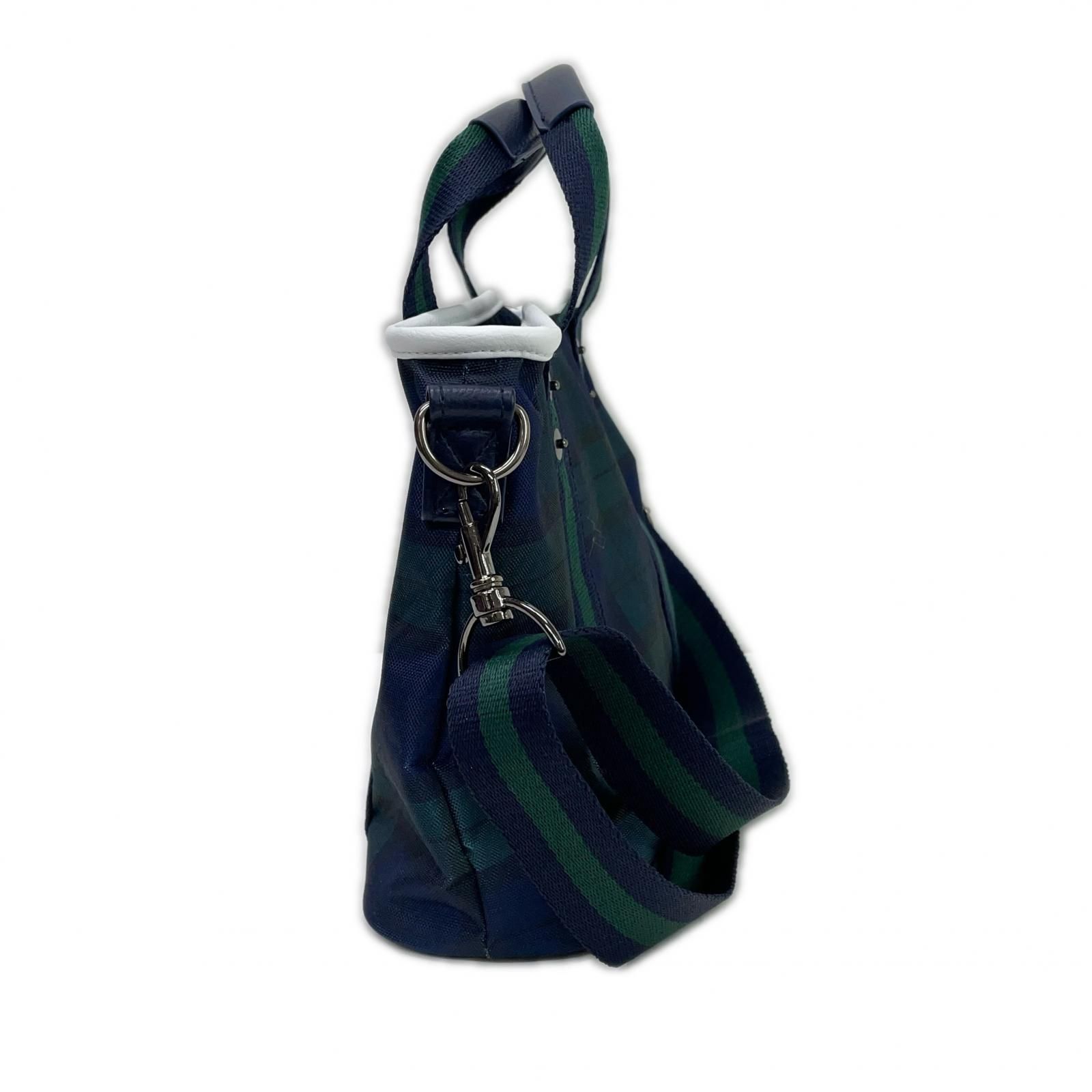  ポロゴルフ POLO GOLF カートバッグ 緑 ブラックウォッチ チェック柄 クラシック ラウンド ショルダーベルト付き クールダウン用品 ゴルフバッグ キャディバッグ ゴルフ