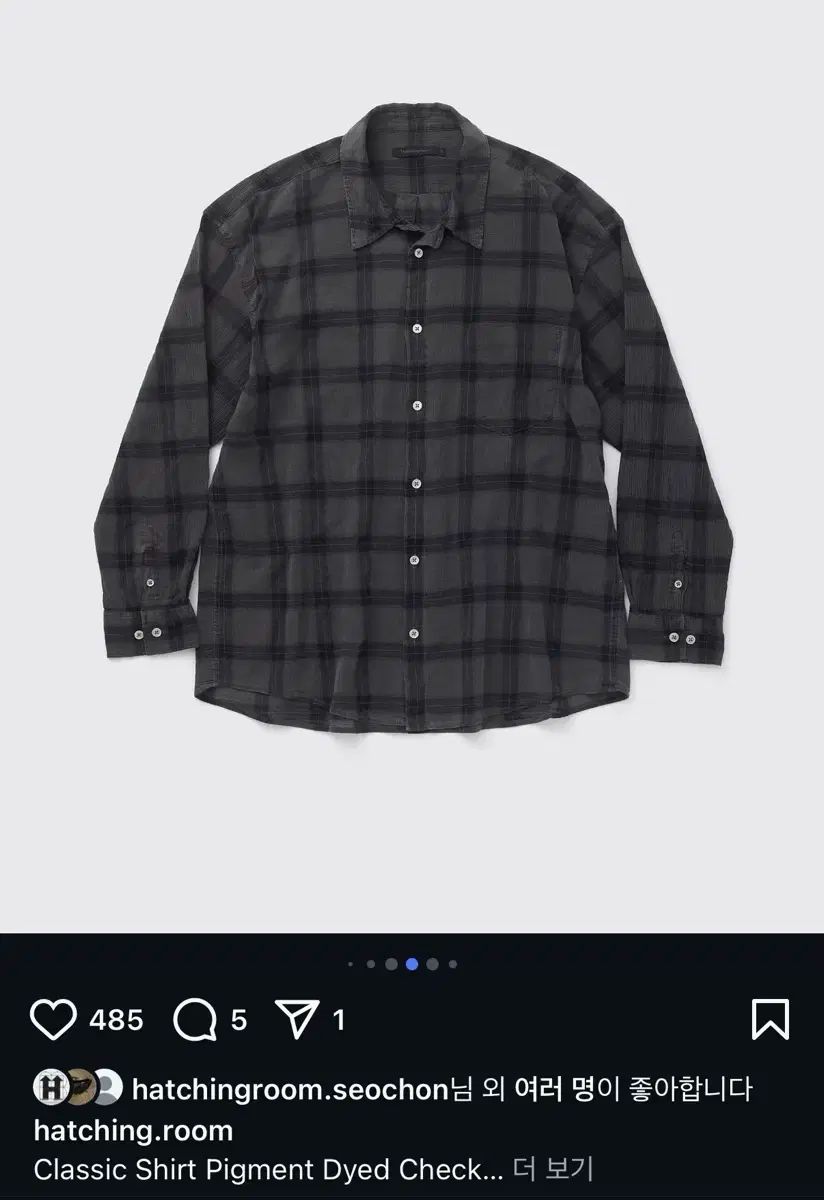 Hatchingroom Classic Shirt Pigment Dyed Check Blue